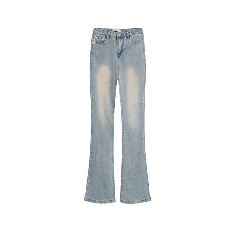 Retro summer jeans micro speaker high waist long pants