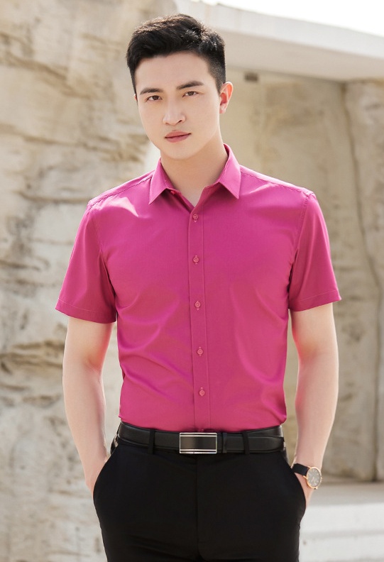 Embroidery shirt bamboo fiber work clothing for men