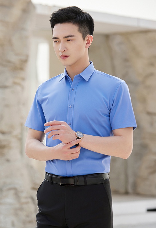 Embroidery shirt bamboo fiber work clothing for men