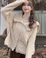 Niche unique coat knitted autumn and winter cardigan for women
