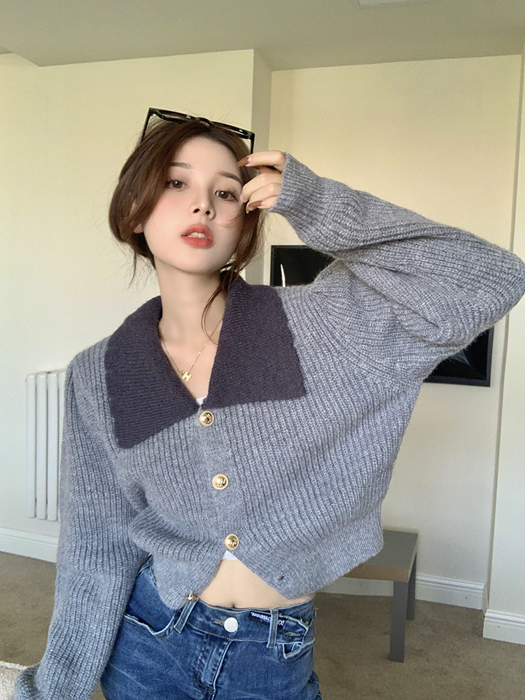 Korean style pure sweater tender knitted cardigan for women
