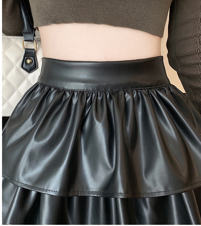 Slim high waist puff skirt pleated cake skirt for women