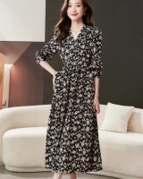 Spring and autumn dress France style long dress for women