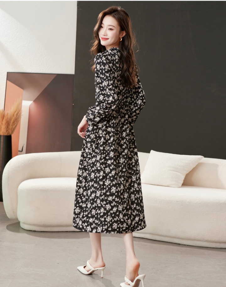 Spring and autumn dress France style long dress for women