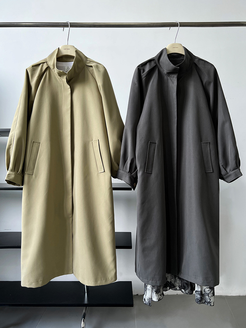 Autumn pinched waist coat long overcoat for women