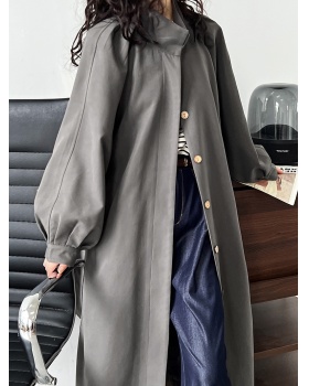 Autumn pinched waist coat long overcoat for women