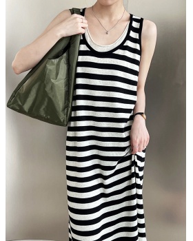 Simple France style dress loose long dress for women
