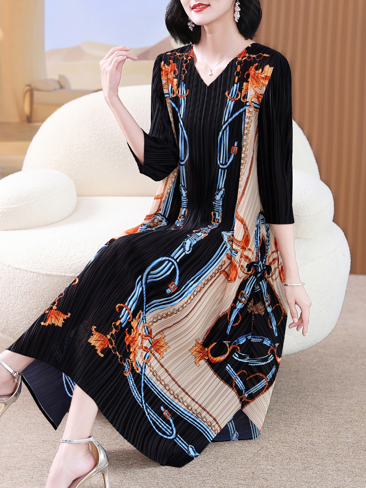 Western style dress Cover belly long dress for women