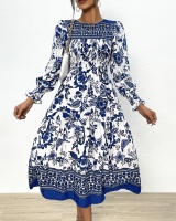 European style Casual long sleeve printing dress
