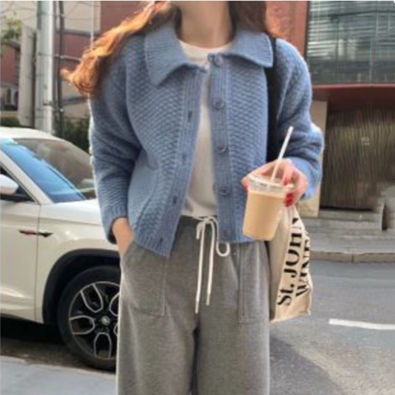 Wears outside knitted sweater thick coat for women