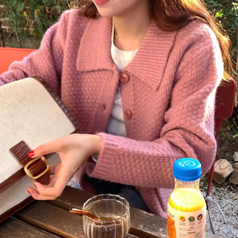 Wears outside knitted sweater thick coat for women