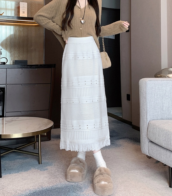 Slim knitted long skirt package hip skirt for women