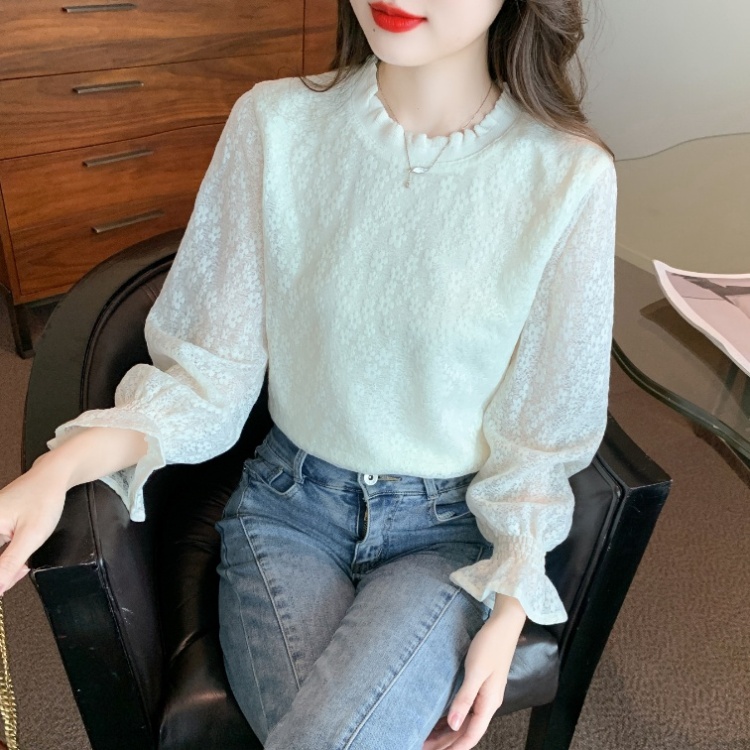 Lace chiffon shirt Korean style bottoming shirt for women