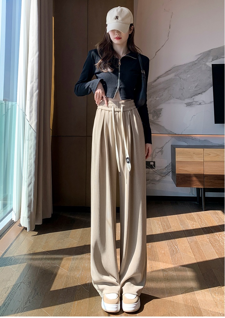 High waist casual pants mopping wide leg pants for women