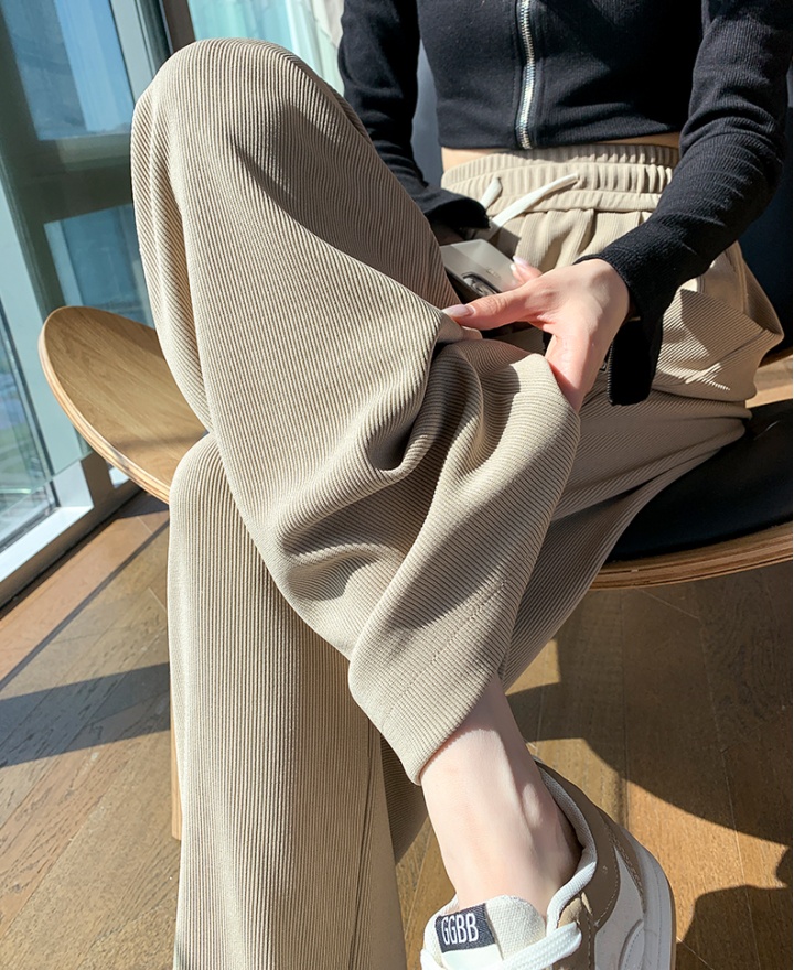 High waist casual pants mopping wide leg pants for women