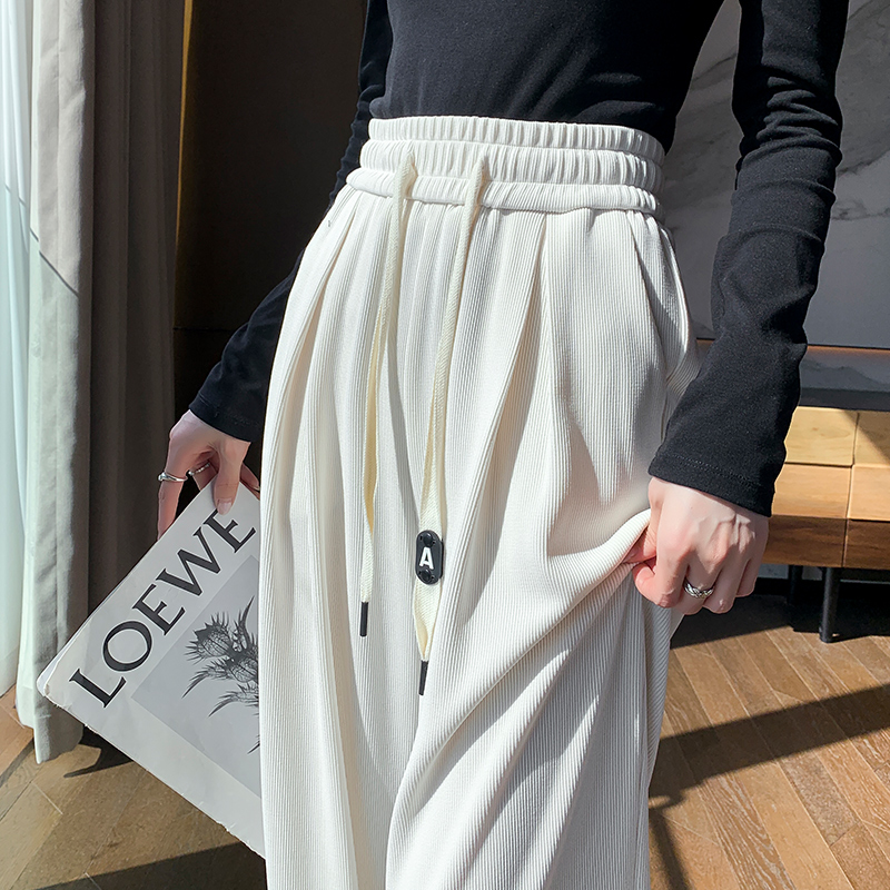 High waist casual pants mopping wide leg pants for women