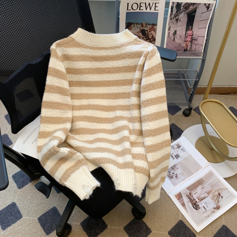 Outside the ride long sleeve shawl stripe cardigan