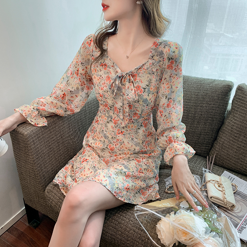 Beautiful countryside France style autumn tender dress for women