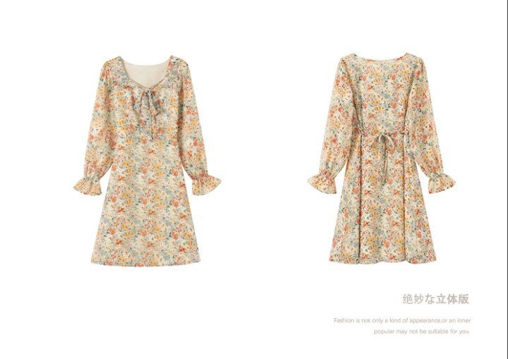 Beautiful countryside France style autumn tender dress for women