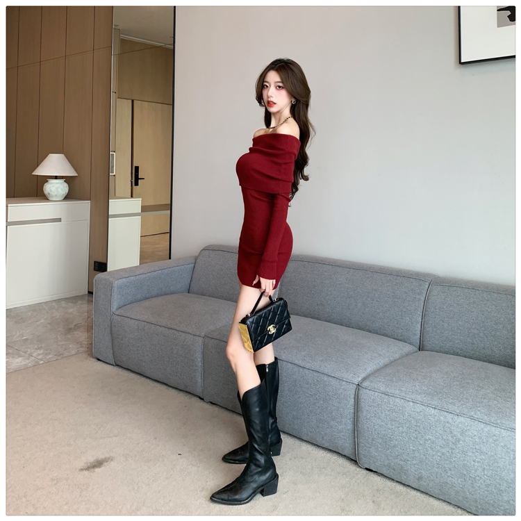 Bottoming dress autumn and winter T-back for women