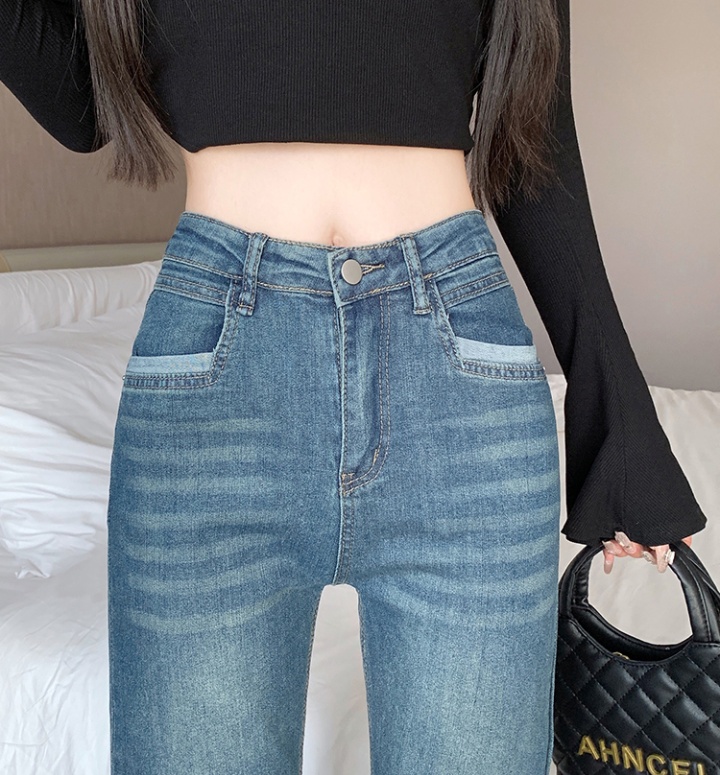 Straight pants medium waist jeans nine tenths pants