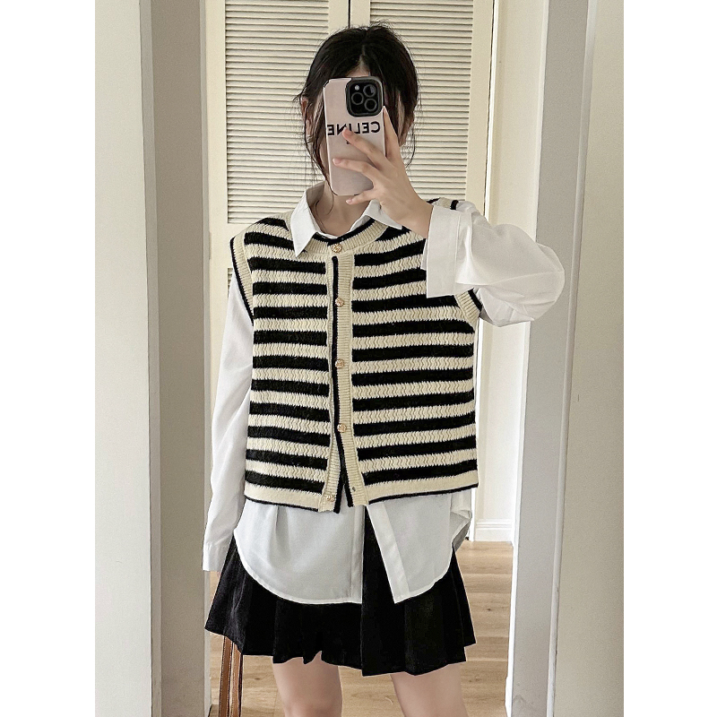 Korean style pullover waistcoat all-match vest for women