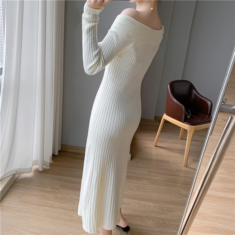 Flat shoulder sweater dress dress for women