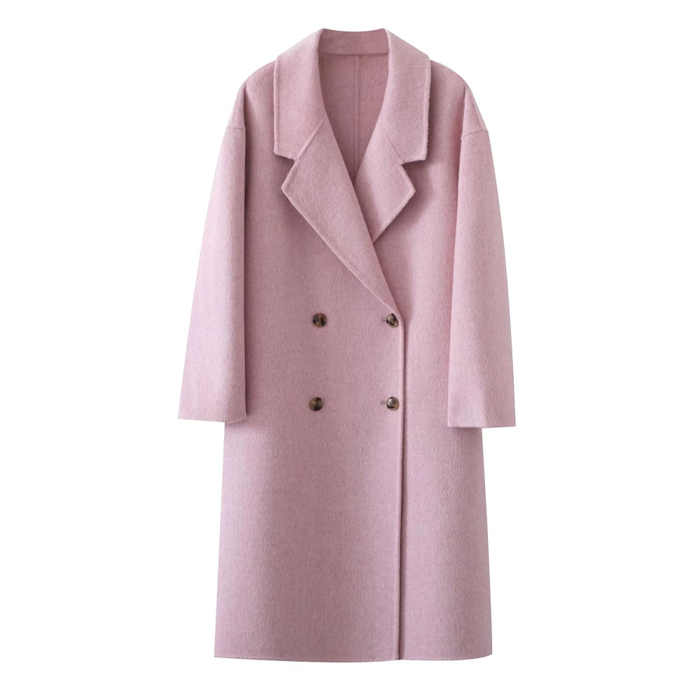 Korean style two-sided cashmere wool coat long overcoat