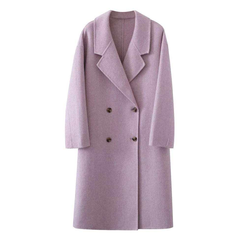 Korean style two-sided cashmere wool coat long overcoat