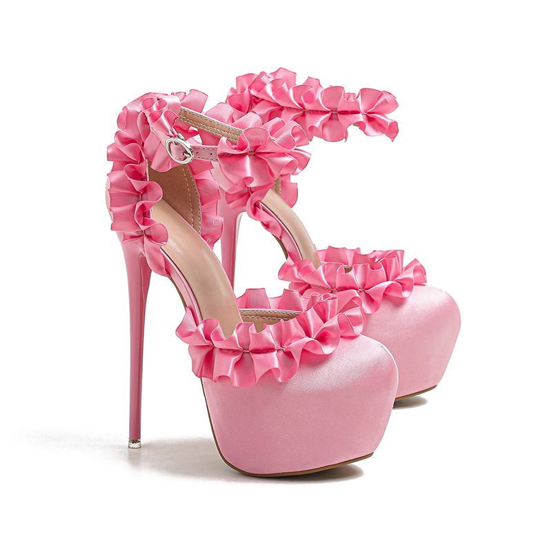 Rose large yard high-heeled shoes autumn platform for women
