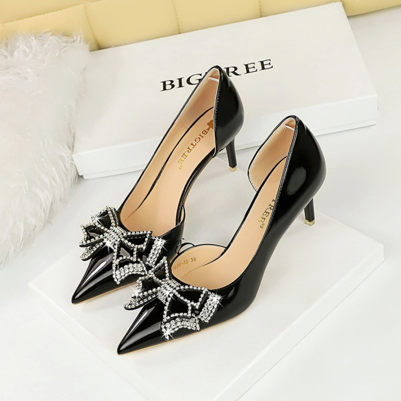 Fine-root high-heeled fashion low shoes for women