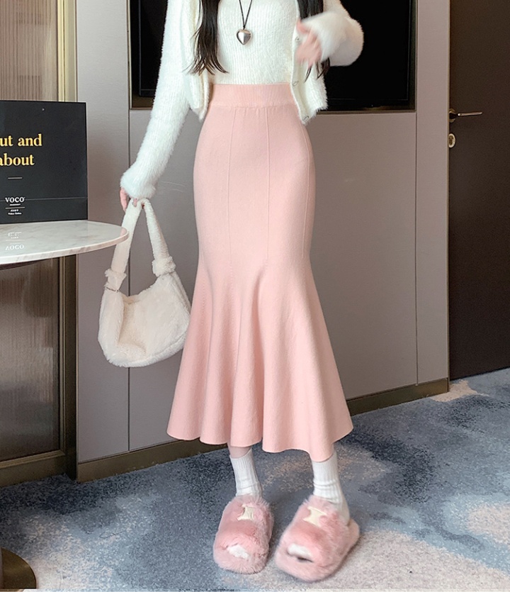 Korean style skirt knitted long skirt for women