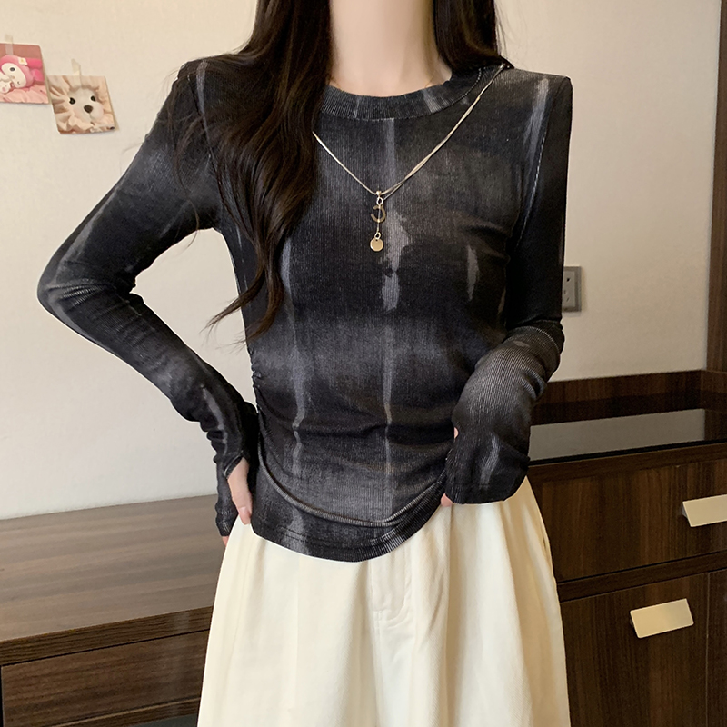 Bottoming round neck all-match temperament long sleeve tops