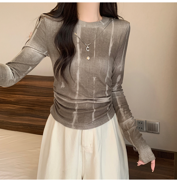 Bottoming round neck all-match temperament long sleeve tops