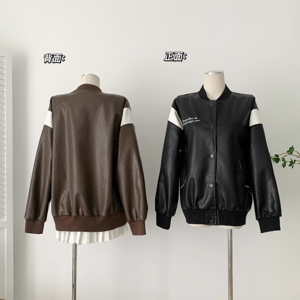 Fashion leather coat retro coat