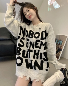 Thick needle Korean style lazy burr sweater
