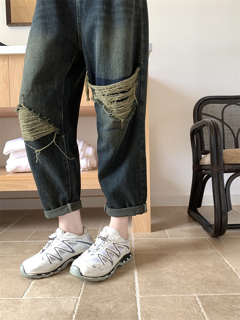 Double retro large yard pants straight worn harem jeans