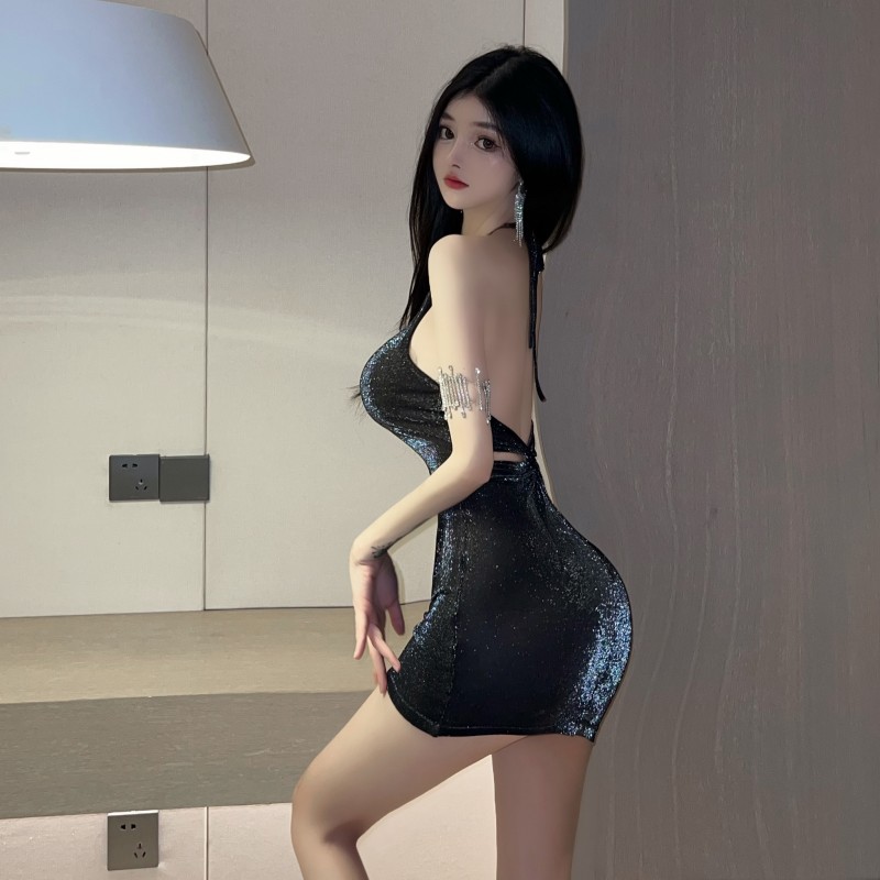 Sexy spicegirl T-back tight dress for women