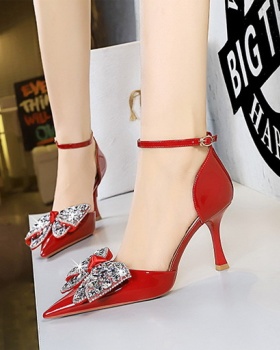 Korean style rhinestone high-heeled shoes pointed low sandals