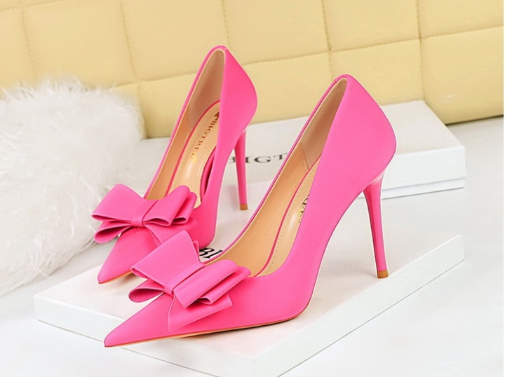 Korean style shoes satin high-heeled shoes for women