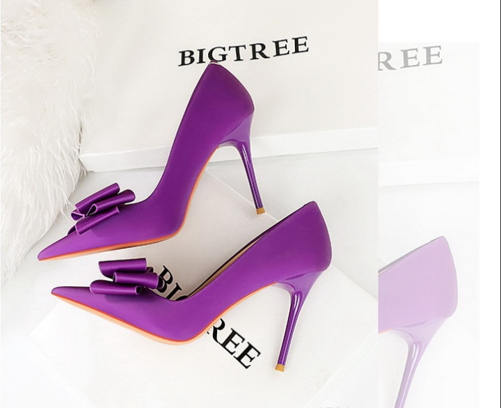 Korean style shoes satin high-heeled shoes for women
