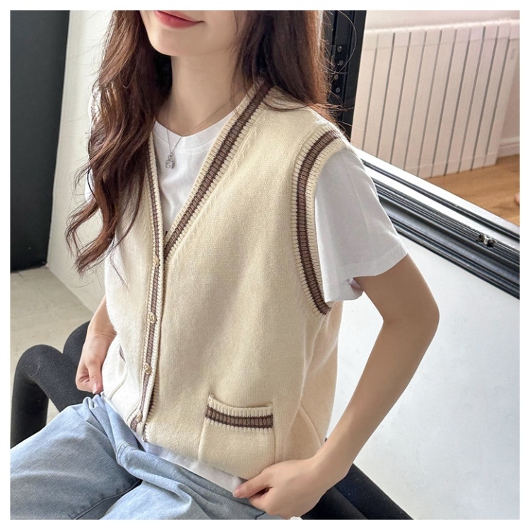 Autumn and winter all-match waistcoat double pocket vest