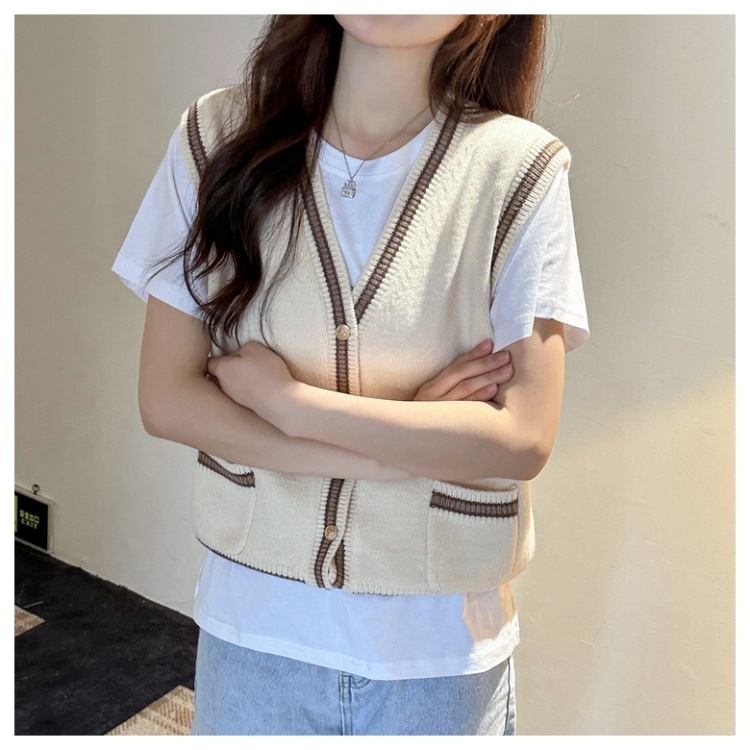 Autumn and winter all-match waistcoat double pocket vest