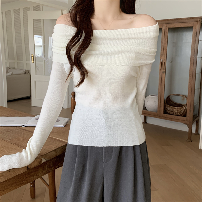 Sexy bottoming shirt knitted tops for women