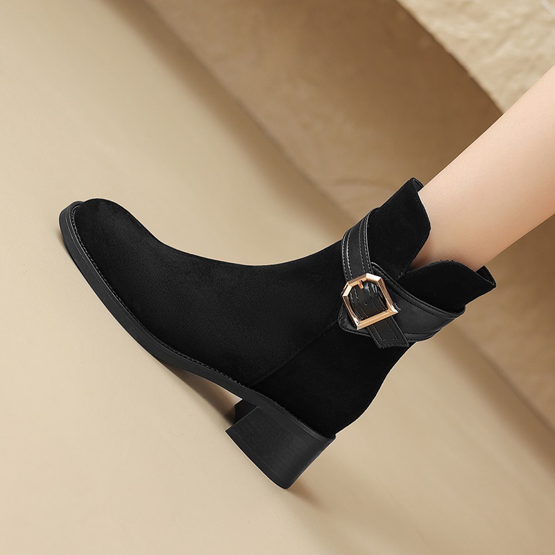 Middle-heel autumn short boots thick women's boots