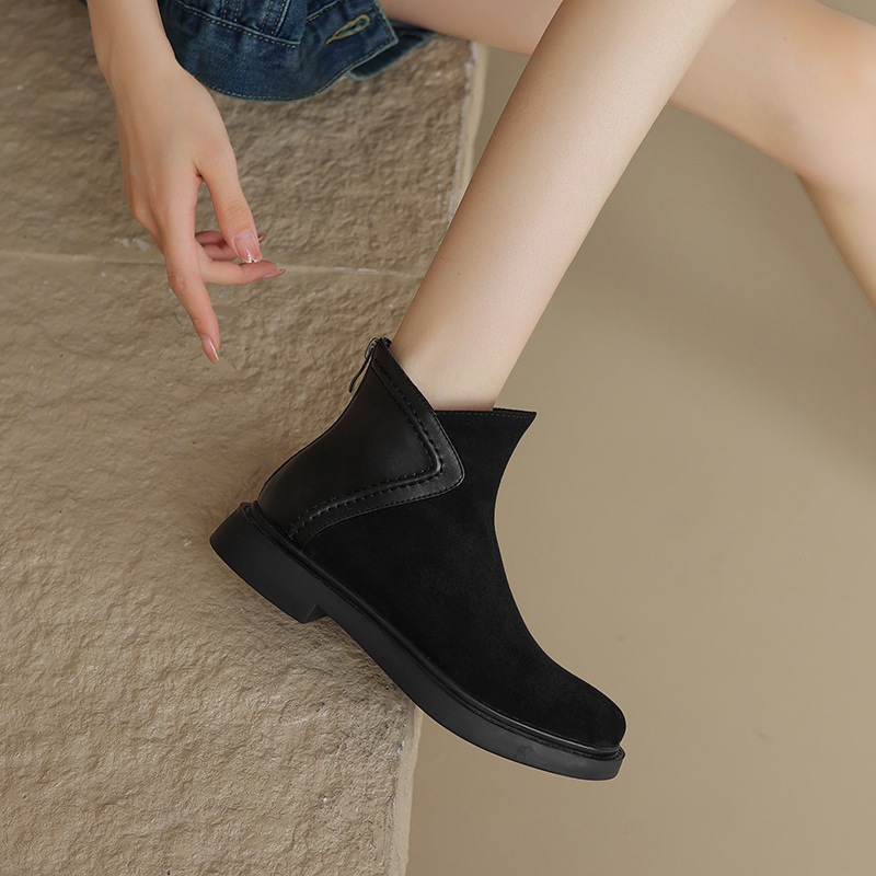 Small women's boots platform soles leather shoes for women