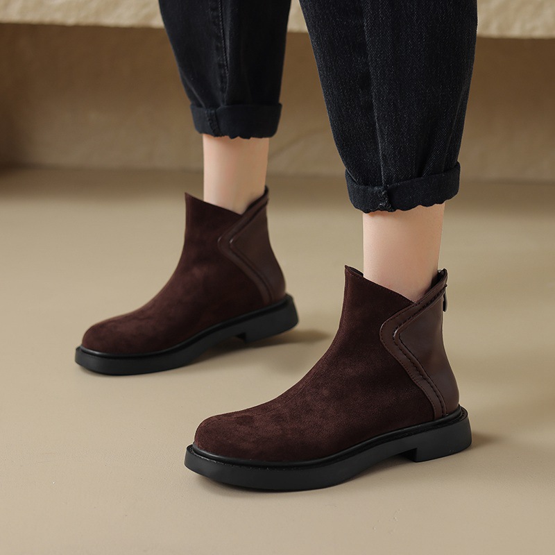 Small women's boots platform soles leather shoes for women