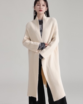 Slim lazy coat exceed knee long big sweater for women