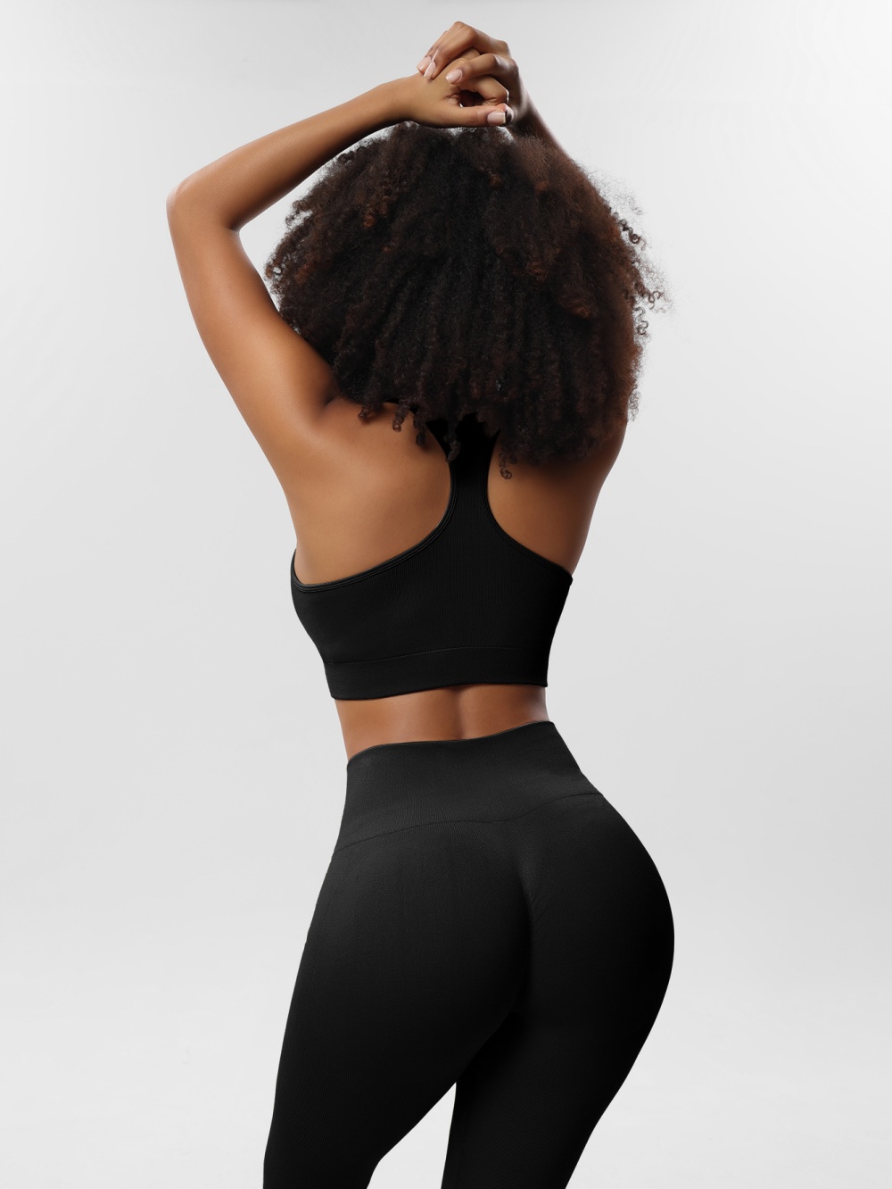 Yoga seamless vest fitness long pants 3pcs set for women