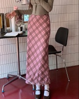 High waist gauze short skirt plaid autumn skirt for women